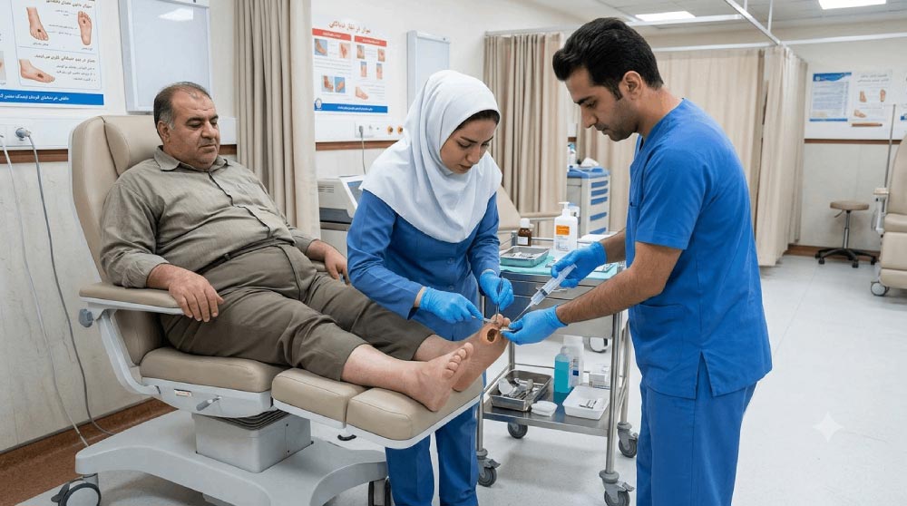 دبریدمان زخم پای دیابتی