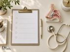 میز مشاوره پیش از عمل بینی با فهرست بررسی و مدل آناتومیک بینی
